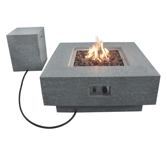 Elementi Manhattan gas fire pit table stock 3